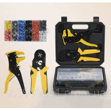 Набір в пластиковому кейсі  кримпер + стрипер + 1200 наконечників під обтискання