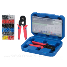 Набір в пластиковому кейсі  кримпер + 1200 наконечників під обтискання