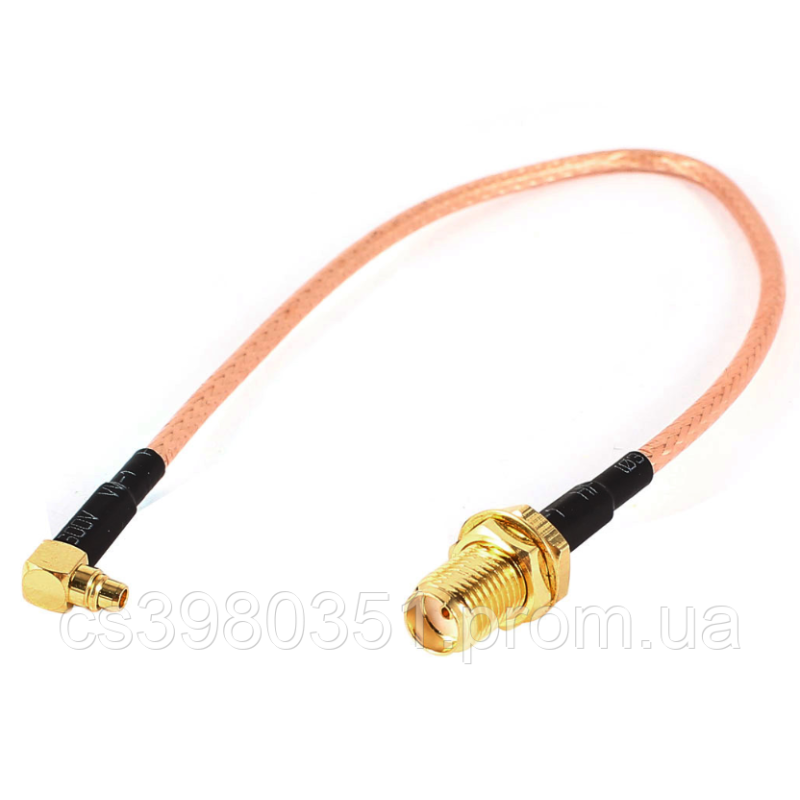 Антенний подовжувач перехідник MMCX M to SMA  F 10см кутовий  90°